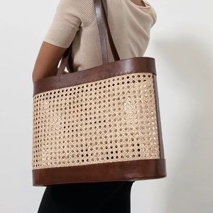 St. Agni Harper rattan-mesh tote bag